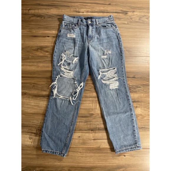 Aéropostale Denim - Aeropostale Mom Jeans Women's 6 Blue Distressed High Rise Demin